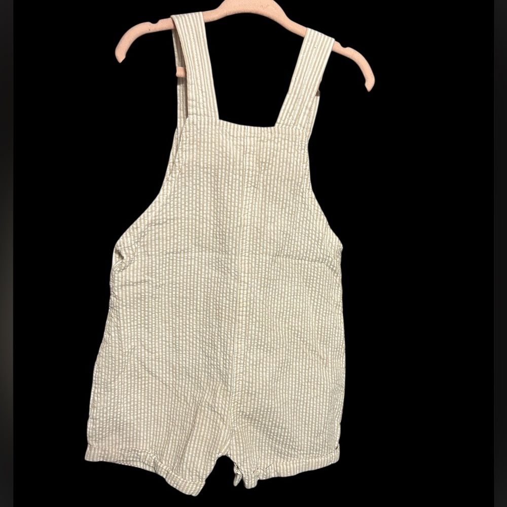 Disney Cars Beige Striped Searsucker Overalls - Picture 2 of 7